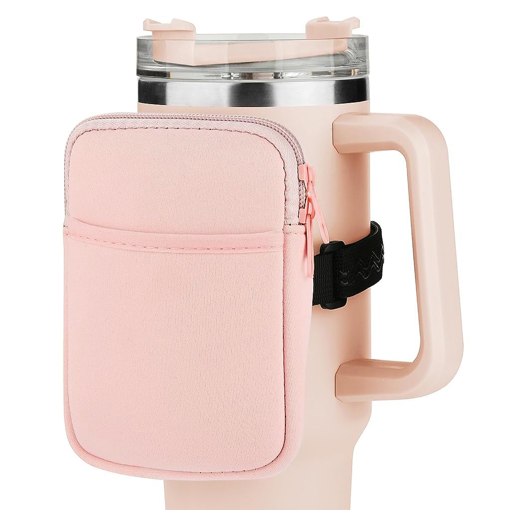 HASTHIP Water Bottle Pouch for Stanley, Gym Accessories with Adjustable Strap for Women, Sports Water Bottle Tumbler Pocket for Phone, Card, Keys, Cash, Pink HASTHIP Water Bottle Pouch for Stanley, Gym Accessories with Adjustable Strap for Women, Sports Water Bottle Tumbler Pocket for Phone, Card, Keys, Cash, Pink